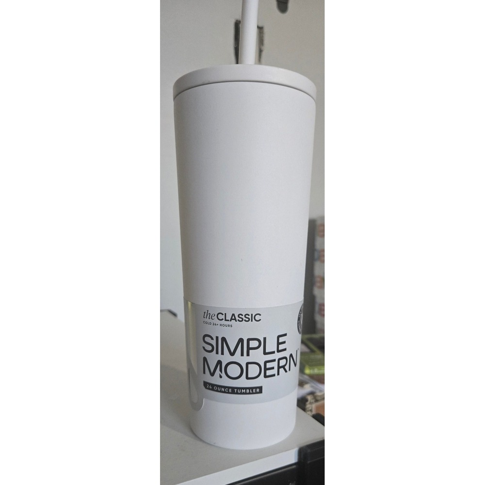 Simple Modern 24oz Classic Insulated Tumbler Matte White CLS-24-TGT-WW